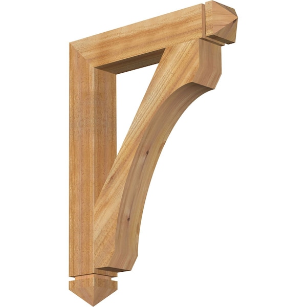 Ekena Millwork Legacy Arts & Crafts Rough Sawn Bracket, Western Red Cedar, 4"W x 24"D x 32"H BKT04X24X32LEC03RWR - main